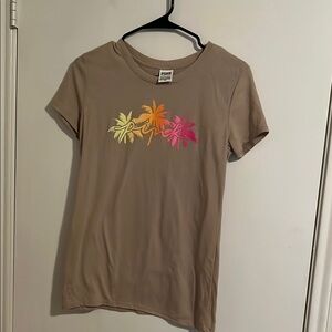 Victorias Secret Brown T Shirt/ Top Short sleeve “Pink” XS